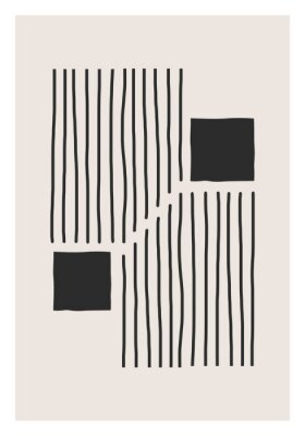 Poster  Une composition de lignes et de carrés