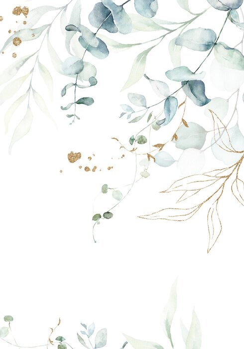 Poster  Une composition délicate aux feuilles d'eucalyptus