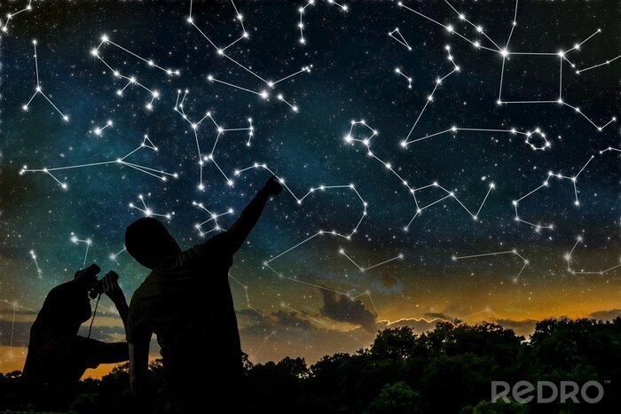 Poster  Une constellation d'étoiles dessinées dans le ciel