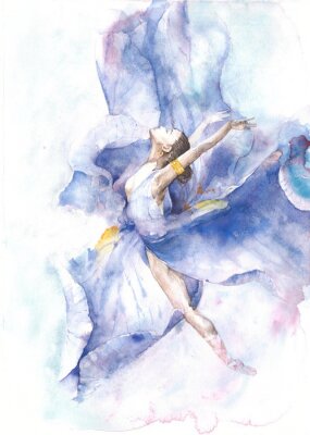 Poster  Une danseuse dans une aquarelle