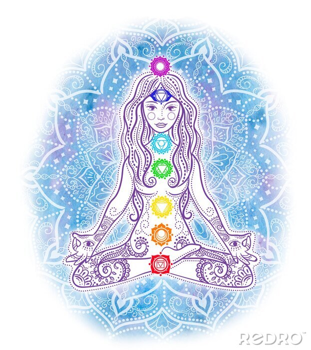 Poster  Une figure féminine pendant la méditation