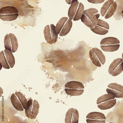 Poster  Une illustration picturale de grains de café