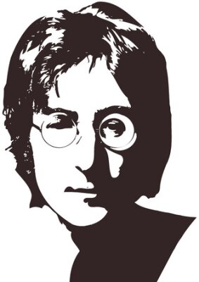 Poster  Une illustration vectorielle d'un portrait du chanteur John Lennon sur fond blanc. Format A4, Eps 10 sur couches