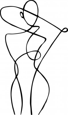 Poster  Une ligne formant la figure d'une femme