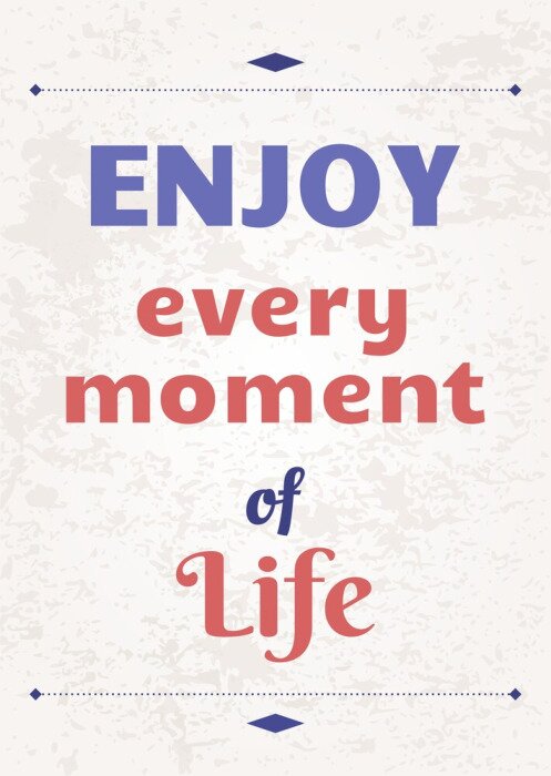 Poster  Une phrase minimaliste sur la vie