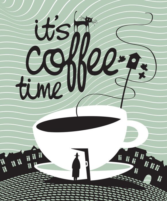 Poster  Une tasse avec une inscription et un chat