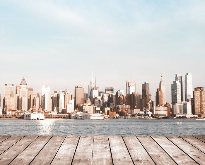 Poster  Une ville moderne au bord de l'eau