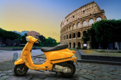Poster  Vacances romaines en scooter