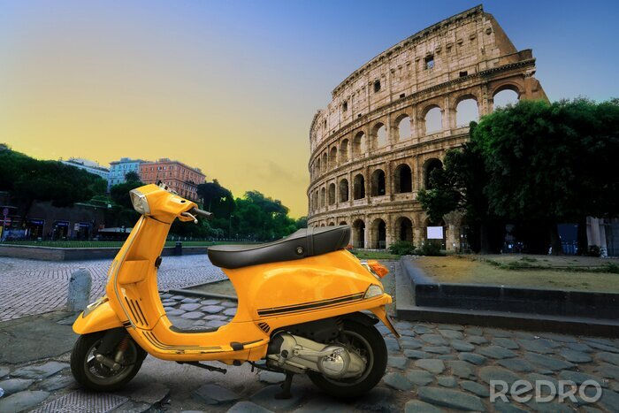 Poster  Vacances romaines en scooter