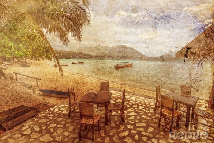 Poster  Vacances tropicales rétro