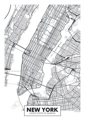 Vecteur affiche carte ville New York
