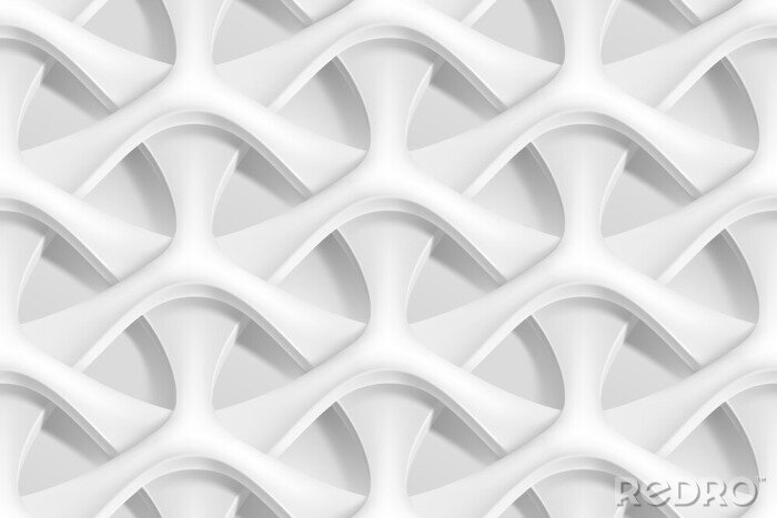 Poster  Vector seamless abstract geometric 3d wave pattern