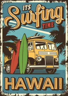 Poster  Véhicule de style rétro hawaïen