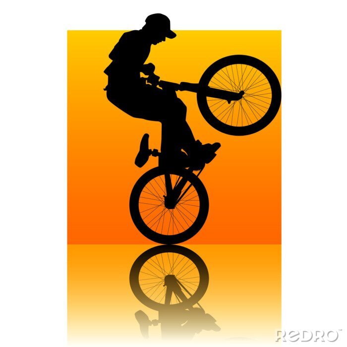 Poster  Vélo BMX sur fond orange