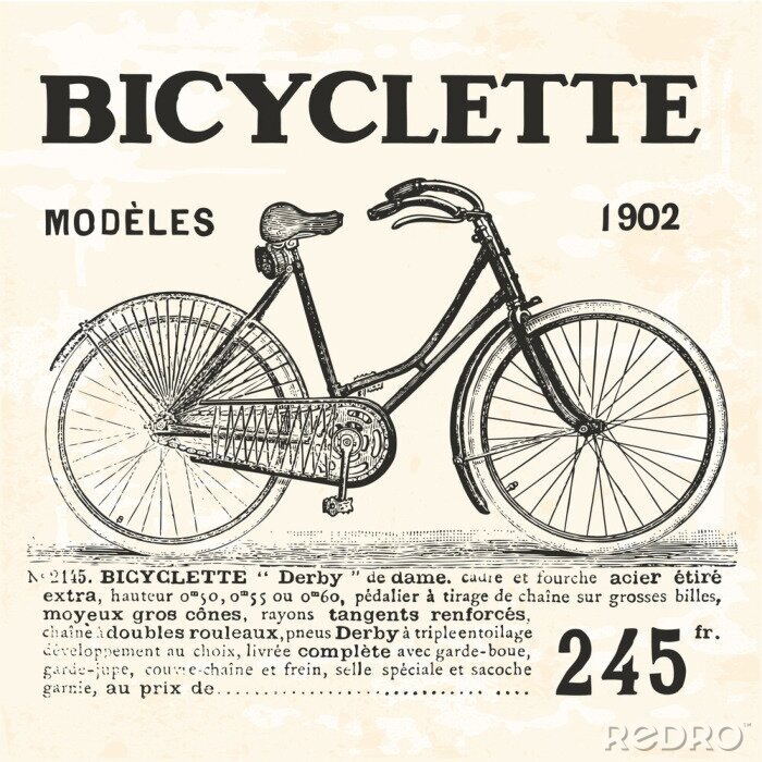 Poster  Vélo rétro pour femme