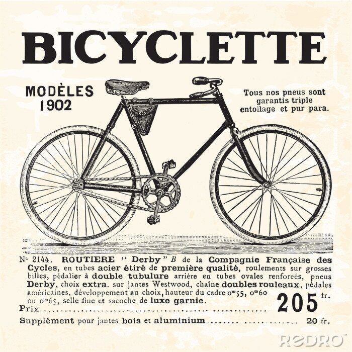 Poster  Vélo rétro sur un vieux papier