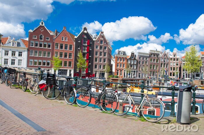Poster  Vélos à Amsterdam à midi