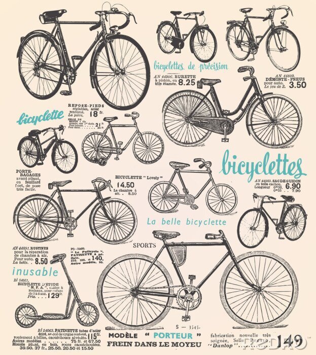 Poster  Vélos aux formes diverses