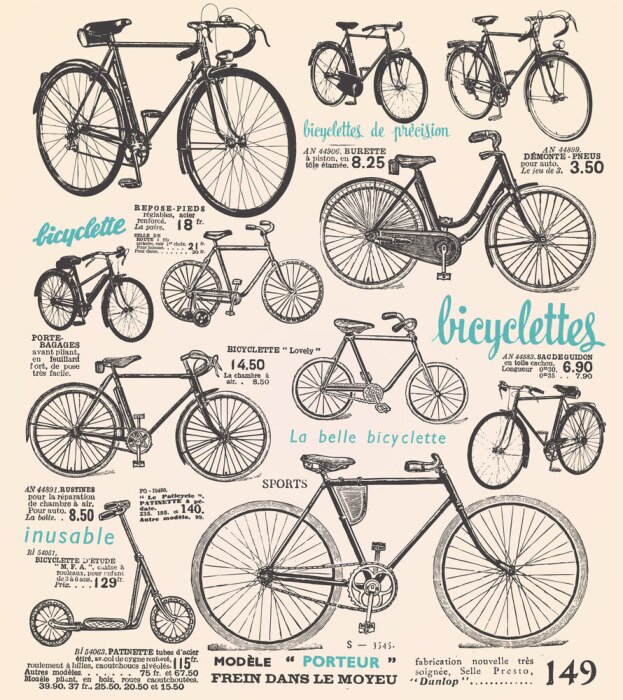 Poster  Vélos aux formes diverses