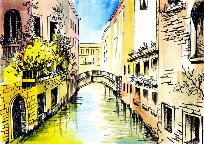 Poster  Venise en version peinture