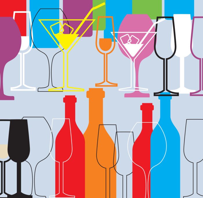 Poster  Verre à alcool coloré
