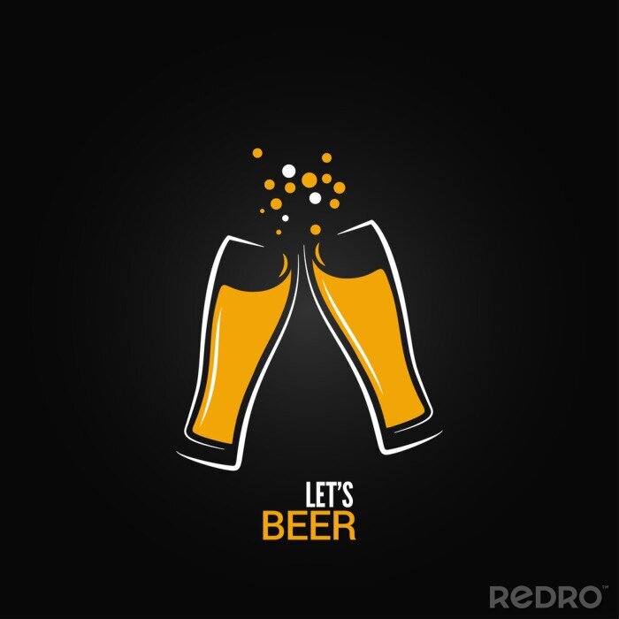 Poster  verre de bière boisson splash conception fond