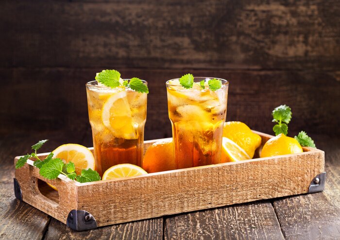 Poster  verres de thé glacé