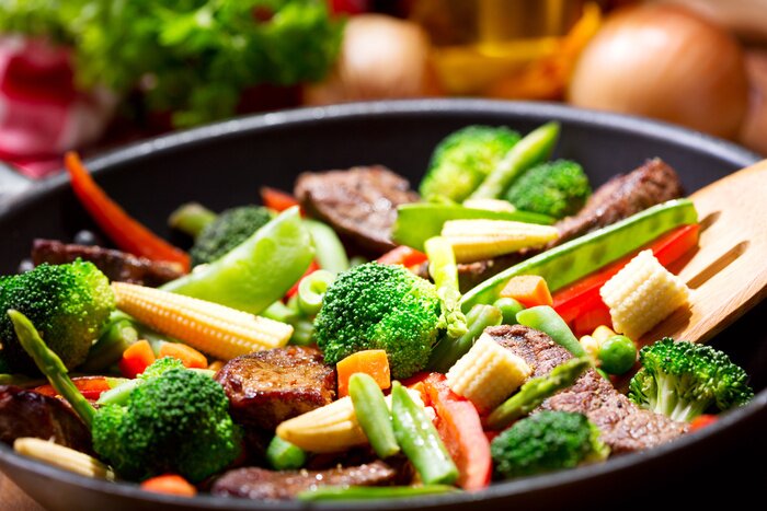 Poster  Viande avec légumes