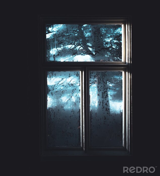 Poster  Vieille fenêtre avec lumière mystique