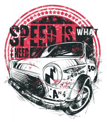 Poster  Vieilles voitures avec logos