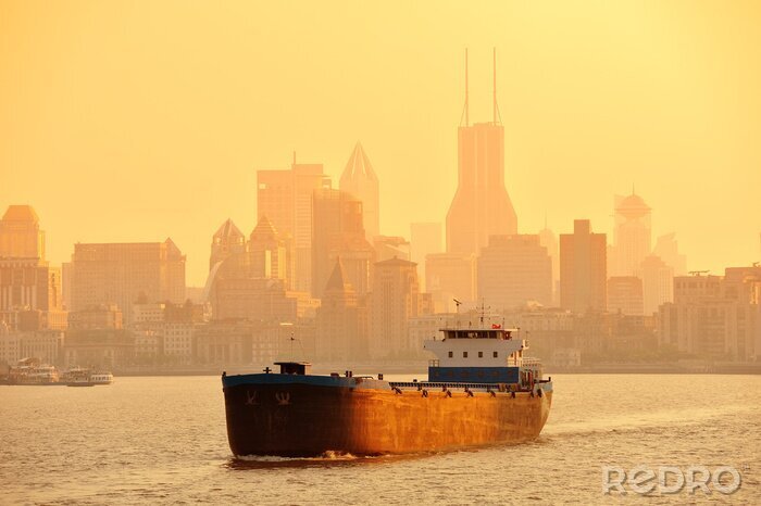 Poster  Vieux bateau de pêche en Chine