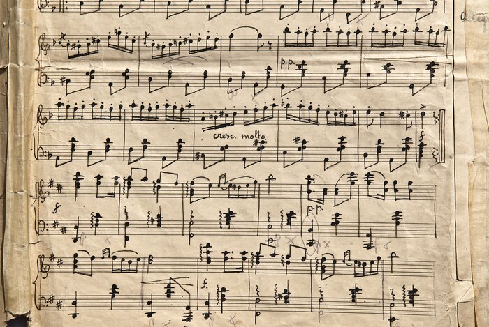 Poster  Vieux notes manuscrites