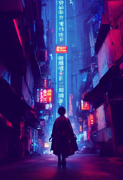 Poster  ville cyberpunk