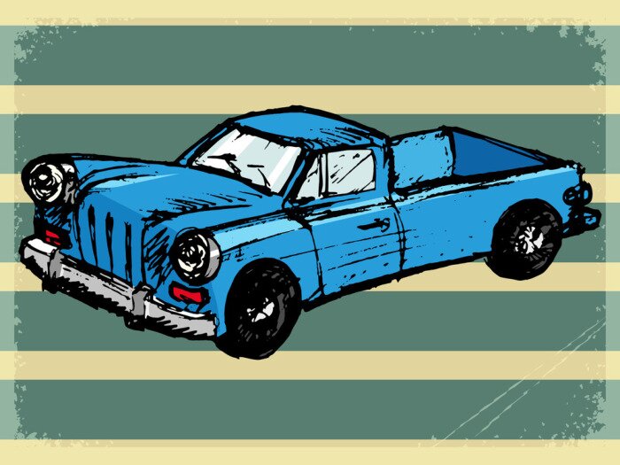 Poster  vintage background avec rétro voiture