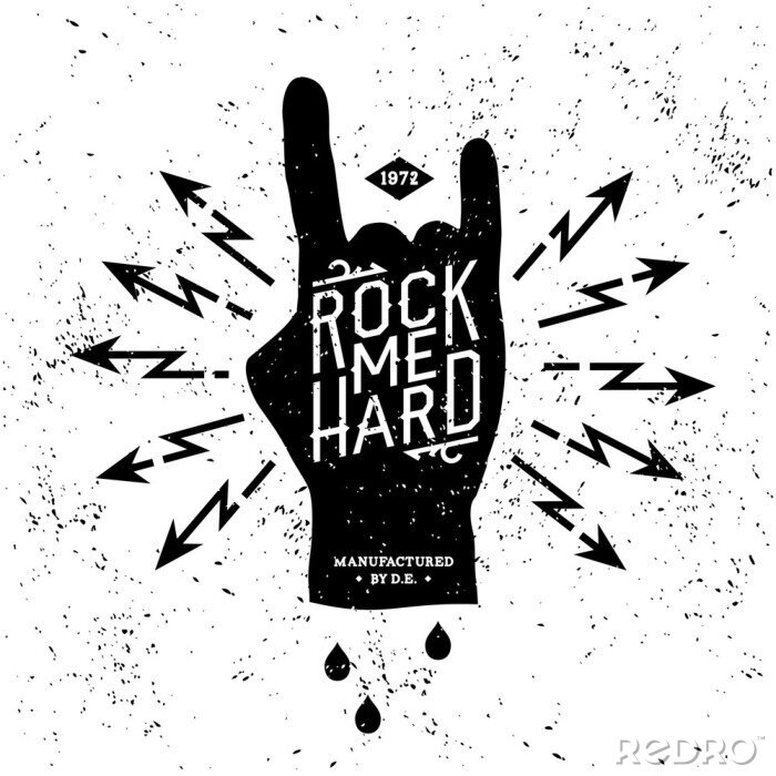 Poster  vintage label Rock Me dur