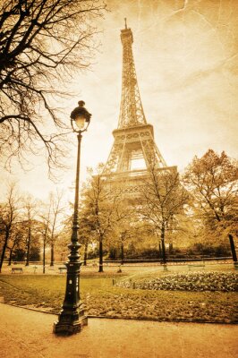 Vintage vue d'automne Paris