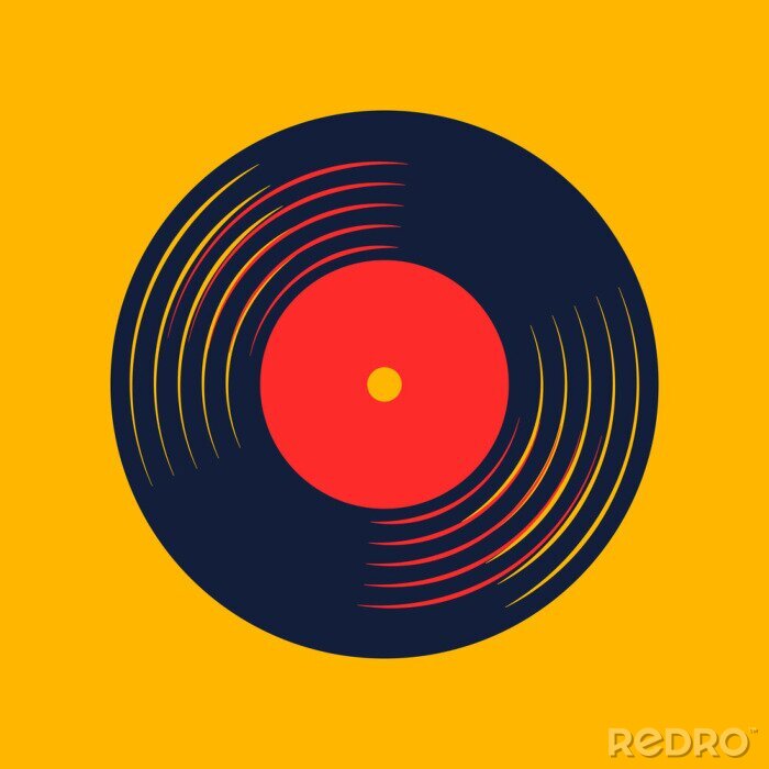 Poster  vinyl record music vector with vinyl record word