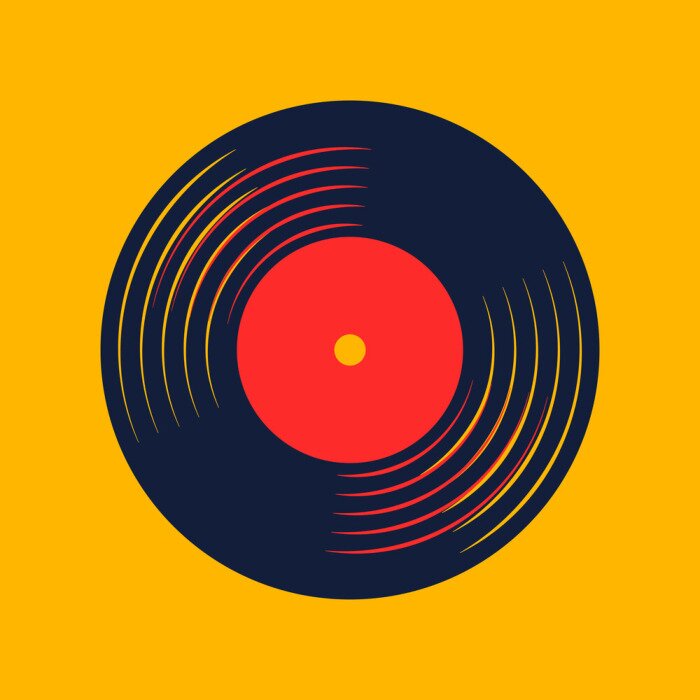 Poster  vinyl record music vector with vinyl record word