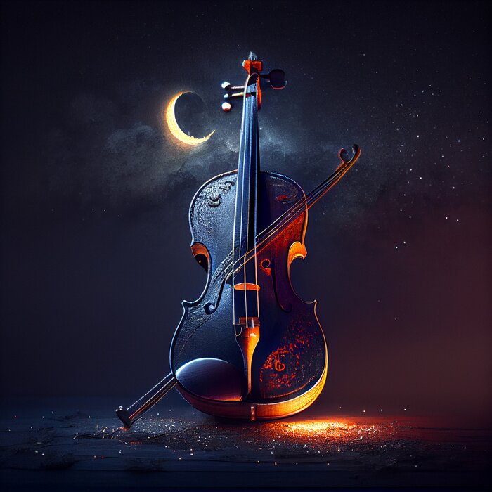 Poster  Violoncelle au clair de lune