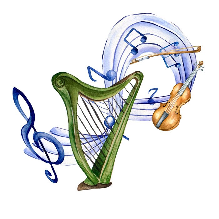 Poster  Violoncelle vert