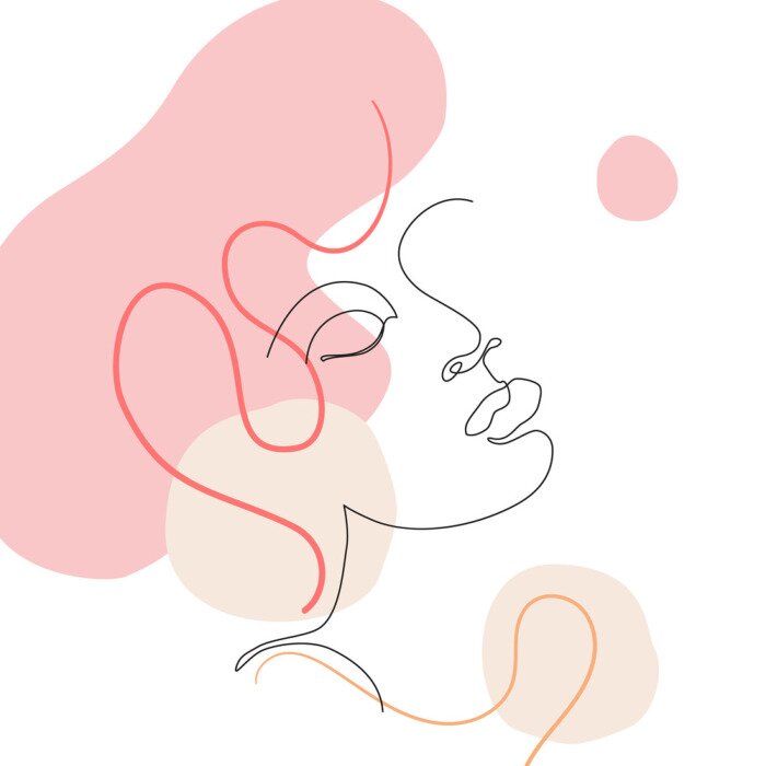 Poster  Visage féminin fait de lignes