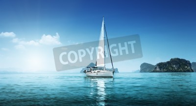 Poster  Voilier environnement bleu