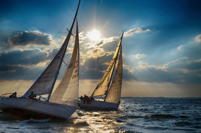 Poster  Voiliers en contre-jour