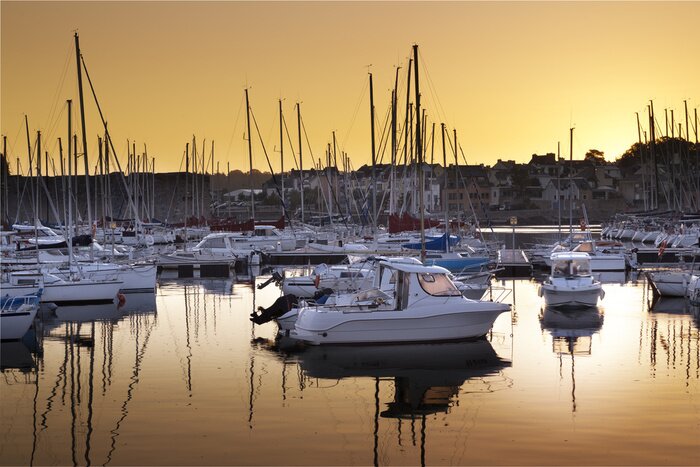 Poster  Voiliers soirée paisible