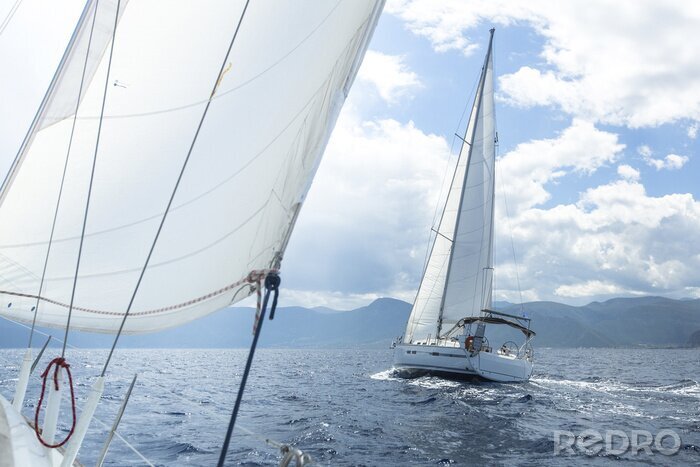 Poster  Voiliers sur l'océan calme