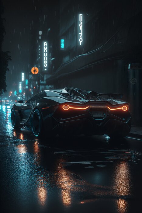 Poster  Voiture futuriste noire