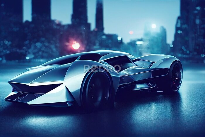 Poster  Voiture métallique moderne