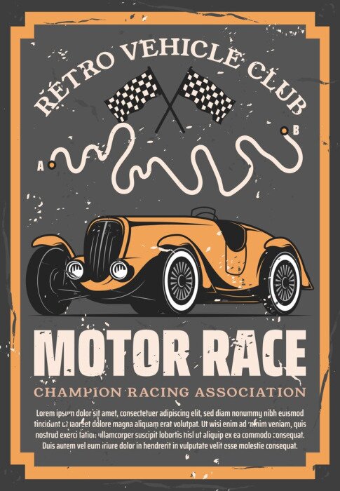 Poster  Voitures rétro et course