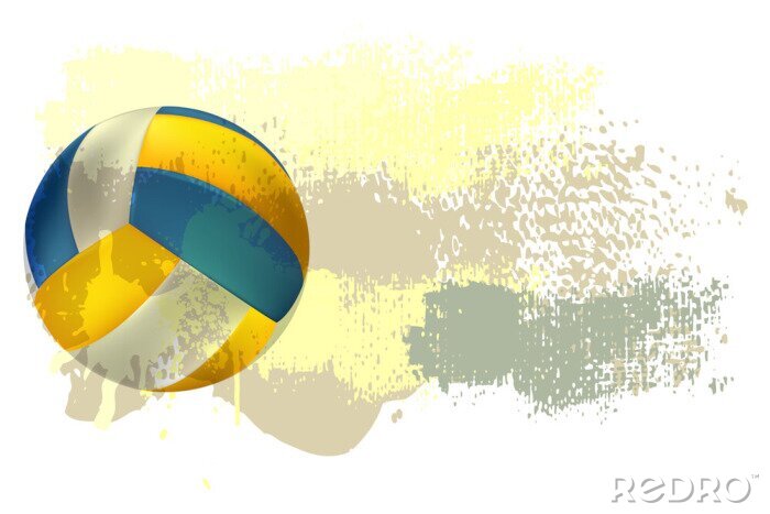 Poster  Volley-ball Bannière tous les éléments sont dans des couches séparées et regroupées.