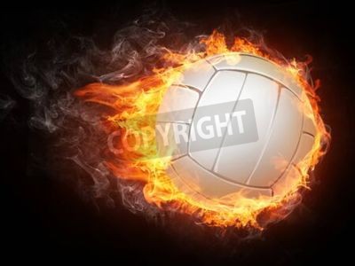 Poster  Volleyball Ball sur fond blanc.